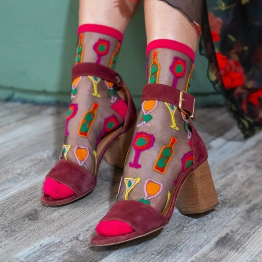 SOCK CANDY SHEER SOCKS - 'COCKTAIL HOUR'